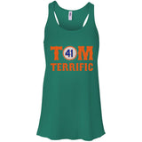 Tom Terrific Patriots t shirt B8800 Bella + Canvas Flowy Racerback Tank