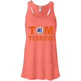 Tom Terrific Patriots t shirt B8800 Bella + Canvas Flowy Racerback Tank