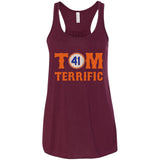 Tom Terrific Patriots t shirt B8800 Bella + Canvas Flowy Racerback Tank