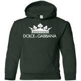 Dolce & Gabbana Black Crown Tee G185B Gildan Youth Pullover Hoodie