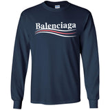 Balenciaga, Logo cotton T-shirt, Women, Black G240 Gildan LS Ultra Cotton T-Shirt