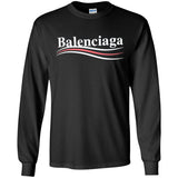 Balenciaga, Logo cotton T-shirt, Women, Black G240 Gildan LS Ultra Cotton T-Shirt