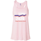 President Trump keep America great 2020 B8800 Bella + Canvas Flowy Racerback Tank