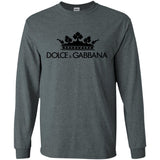 Dolce & Gabbana Crown D&G Logo Ringer Tee G240 Gildan LS Ultra Cotton T-Shirt