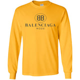 Balenciaga - Logo-print Cotton-jersey T-Shirt - White G240 Gildan LS Ultra Cotton T-Shirt